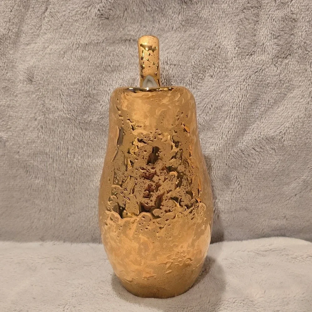 Vintage Deena Art Studios 22KT Weeping Gold Ceramic Pitcher Ewer MCM Decor 6
